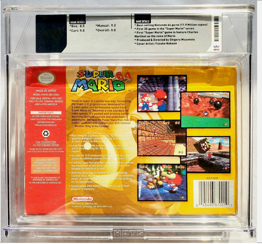Super Mario 64 N64 WATA 9.0 CIB 1st Print Graded