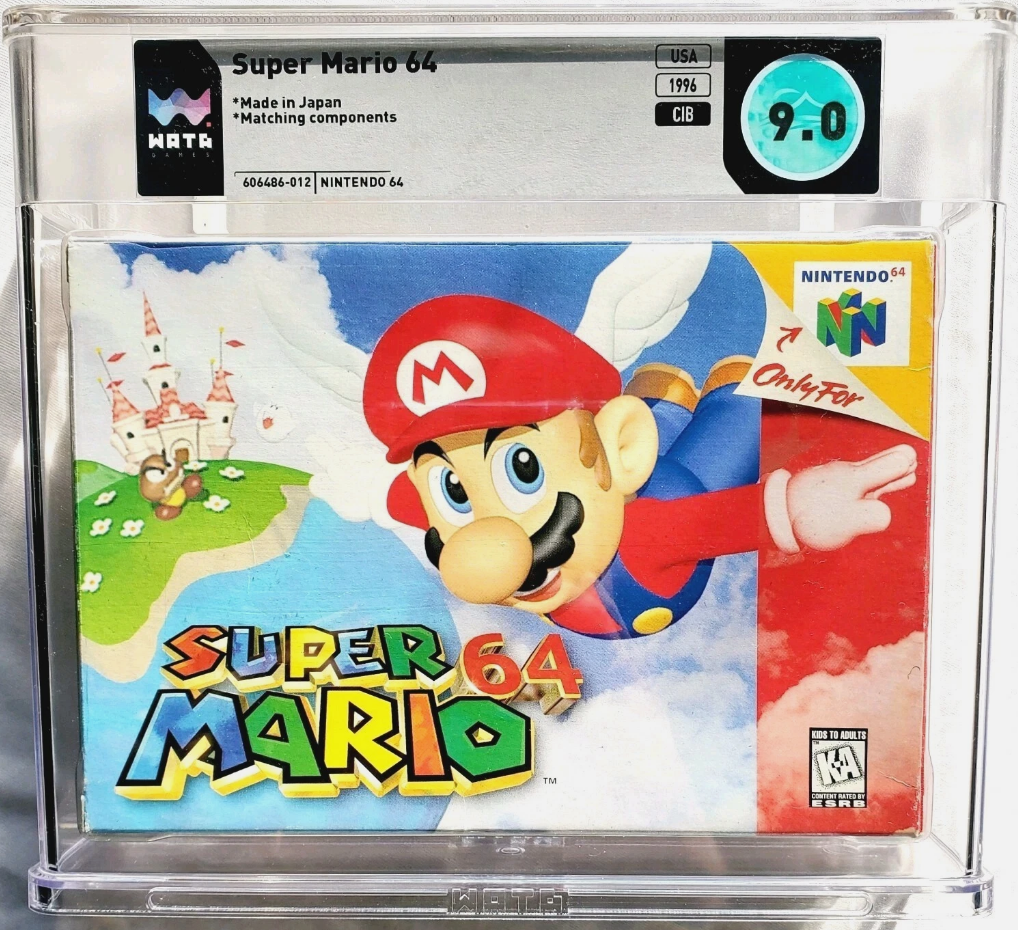 Super Mario 64 N64 WATA 9.0 CIB 1st Print Graded
